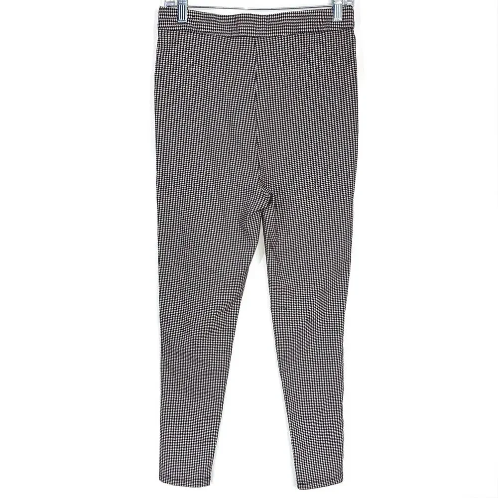Zara Houndstooth High Rise Skinny Dress Pant Legging Size Medium